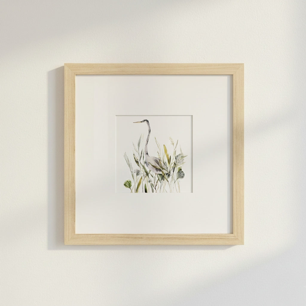 Framed Giclée Art Print "Heron"