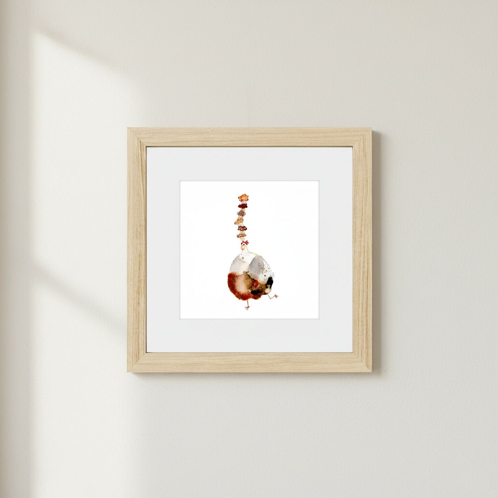 Framed Giclée Art Print "Muffin Chicken"