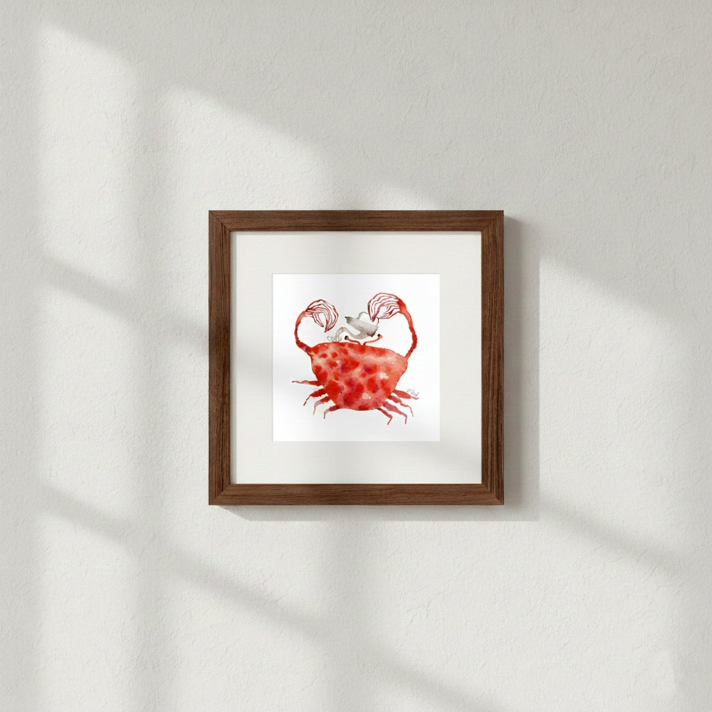 Framed Giclée Art Print "Coffee Crab"