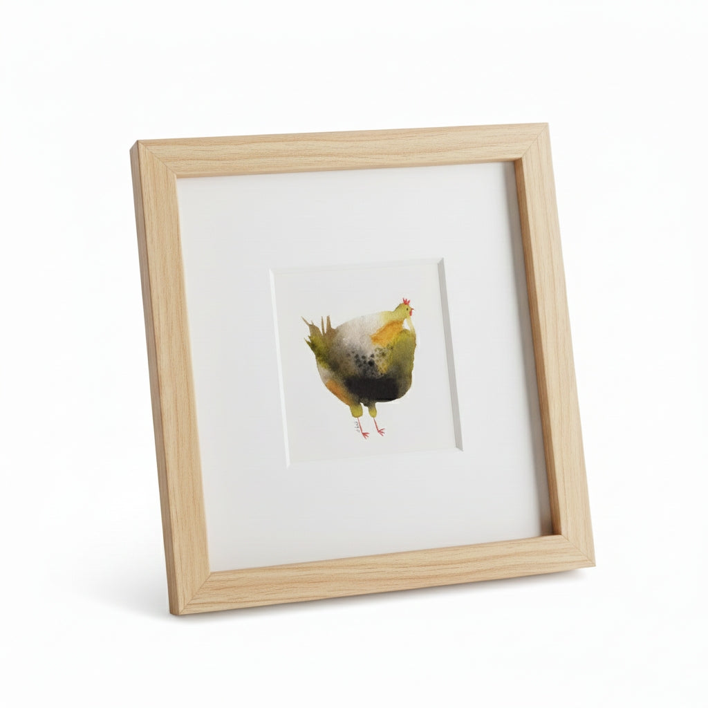 Framed Giclée Art Print "Greenish Chicken"