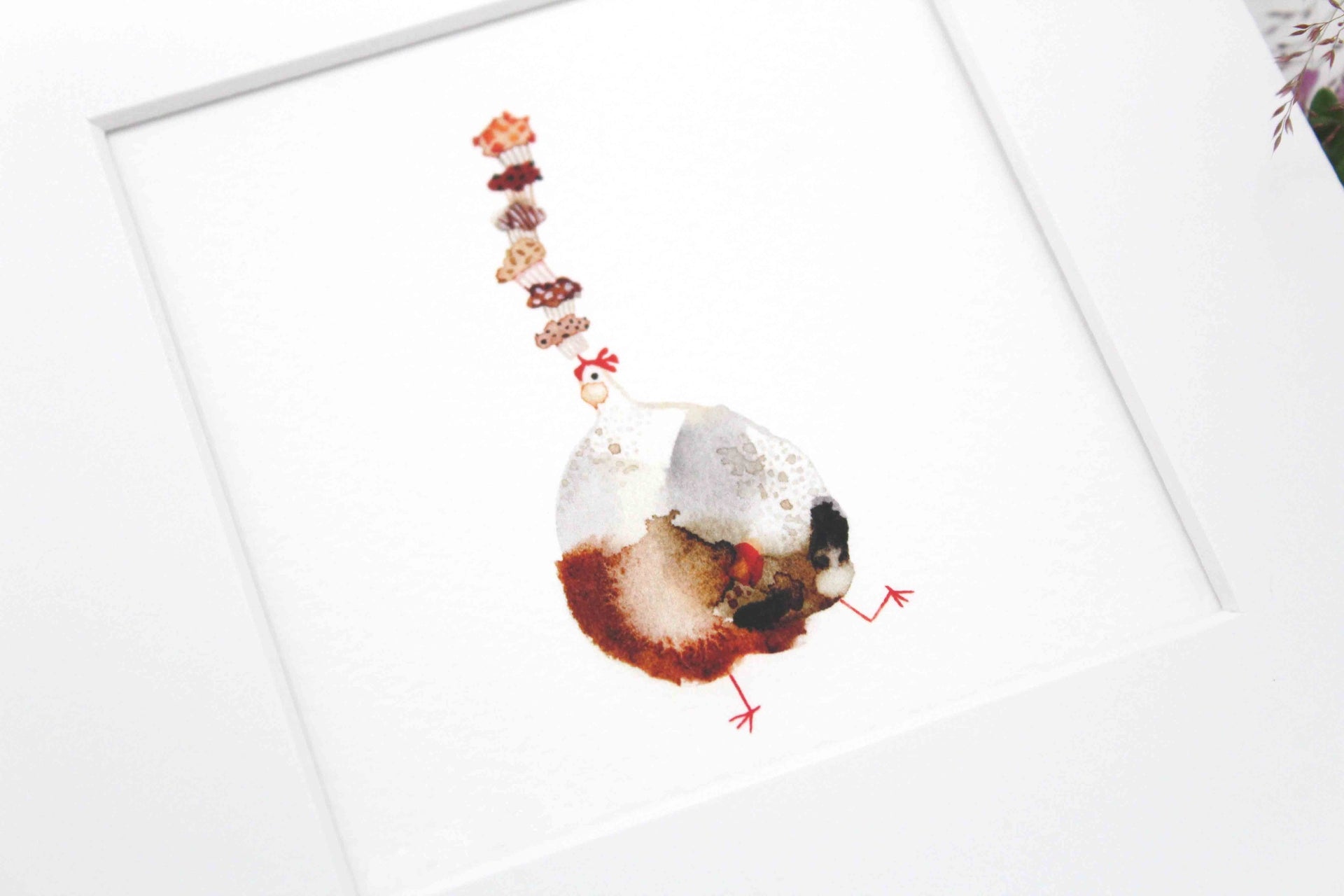 Framed Giclée Art Print "Muffin Chicken"