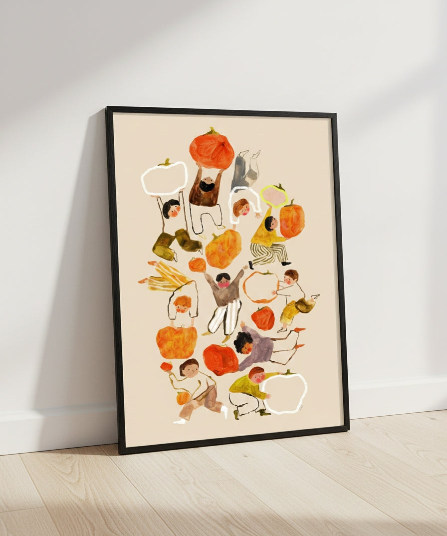 Framed Art Print "Pumpkins" 12"x18"