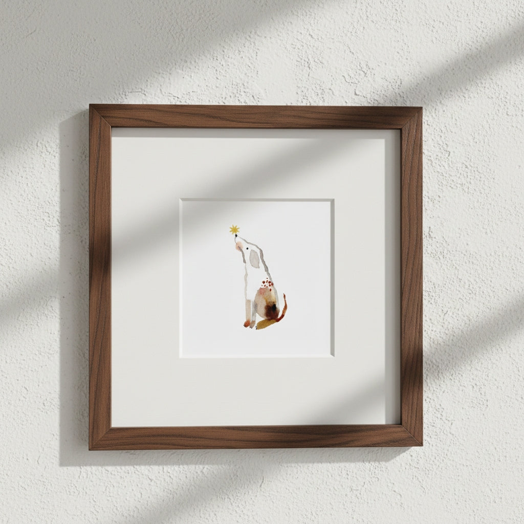 Framed Giclée Art Print "Holiday Dog"