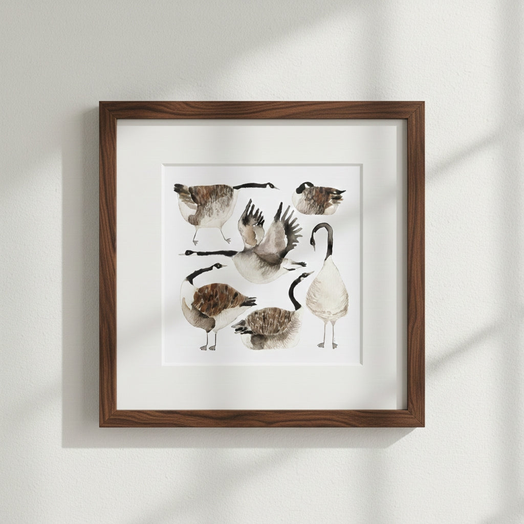 Framed Giclée Art Print "Canada Geese"