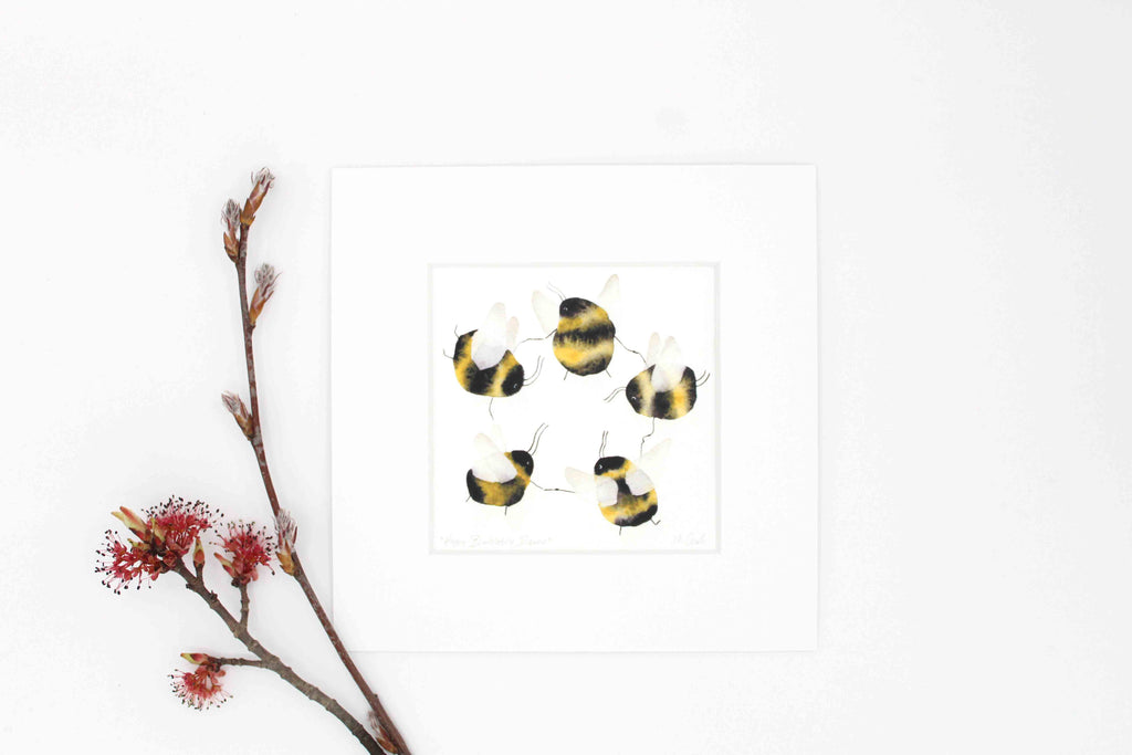 Small Art Print "Happy Bumblebee Dance" Open Edition