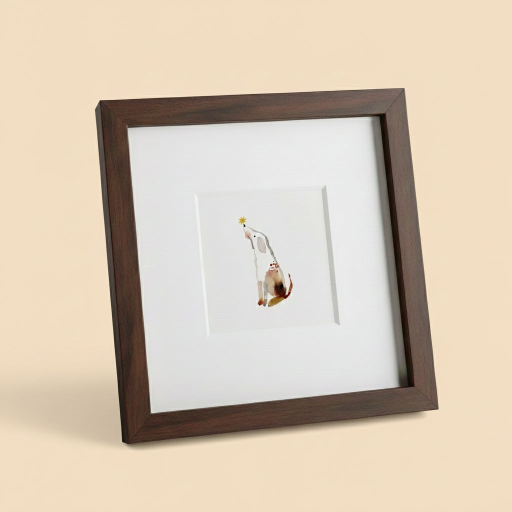 Framed Giclée Art Print "Holiday Dog"