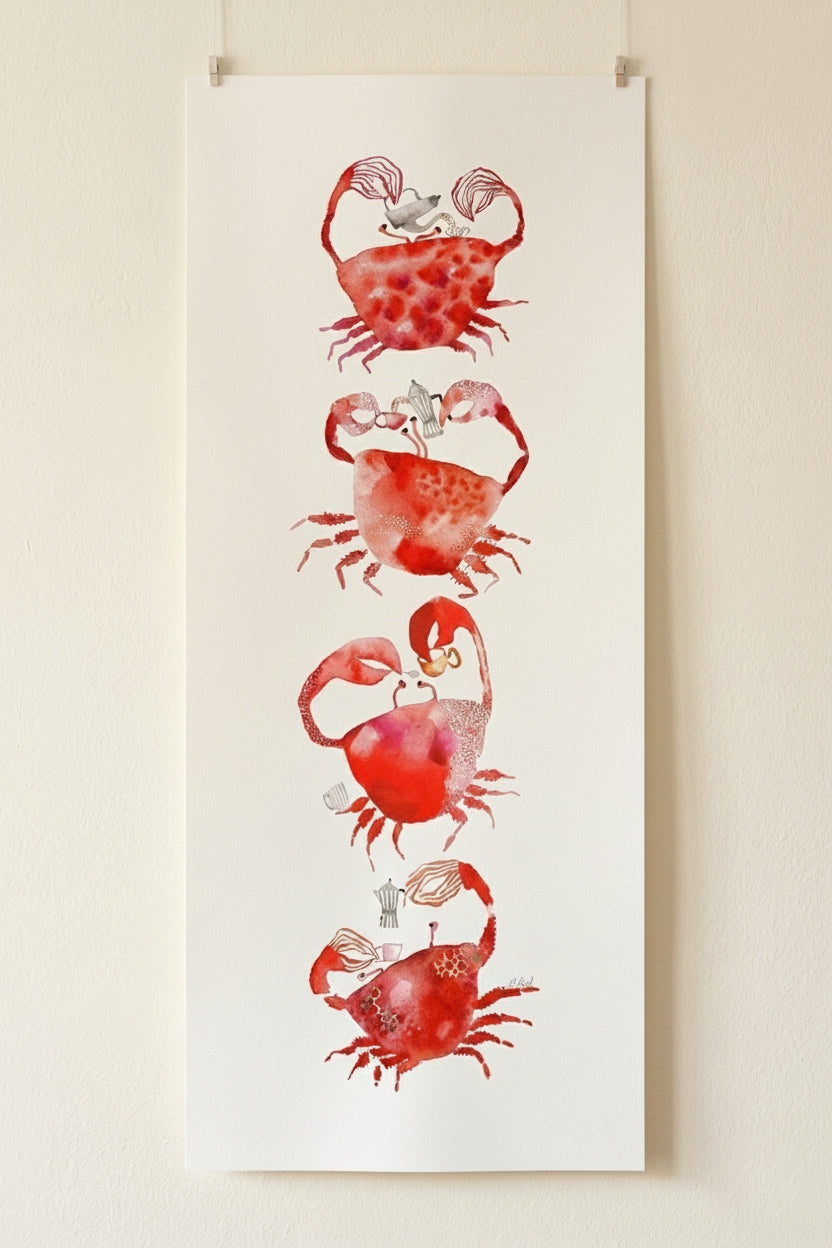 Art Print "Coffee Crabs" 5"x12"