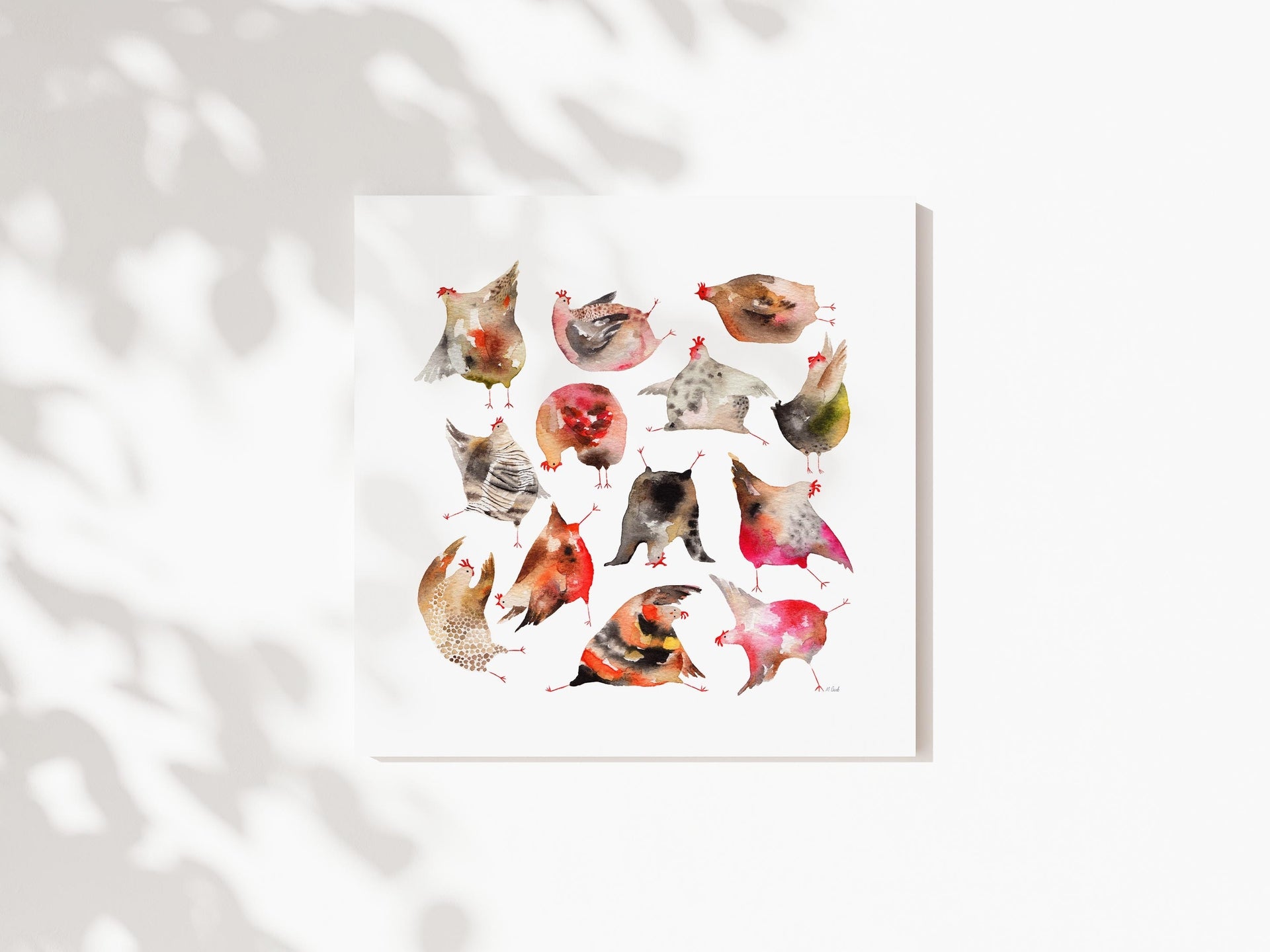 Art Print "Chicken Yoga" 12"x12"