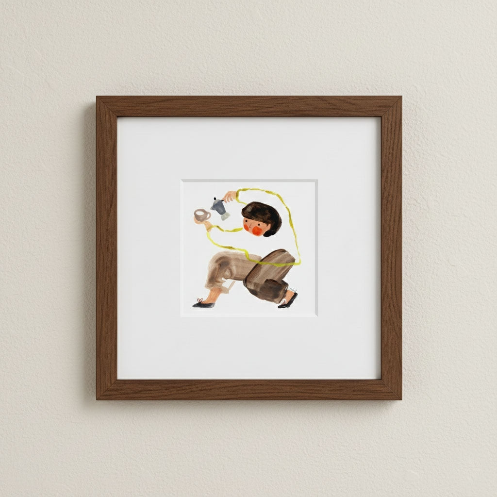 Framed Giclée Art Print "Coffee Time"
