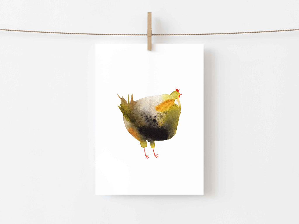 Small Art Print "Greenish Chicken" Limited Edition