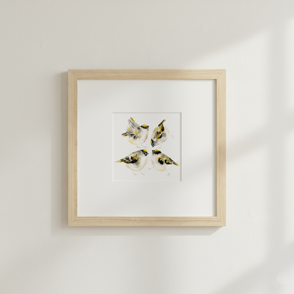 Framed Giclée Art Print "Kinglets"
