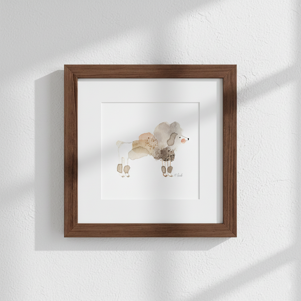 Framed Giclée Art Print "Poodle"